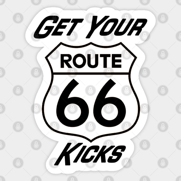 Get your kicks on 66 Sticker by TrashCanTees